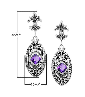 Sterling Silver Earring With Amethyst Quartz For Wholesale Collection