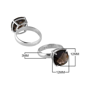Sterling Silver handcrafted ring with Smoky Quartz wholesale from Bali, Indonesia