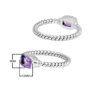 Sterling Silver handcrafted ring with Amethyst Quartz wholesale from Bali, Indonesia