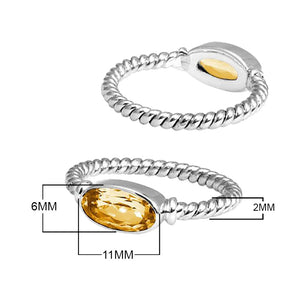 Wholesale Sterling Silver Citrine Quartz Marquise Rope Ring – 925 Silver Jewelry From Bali