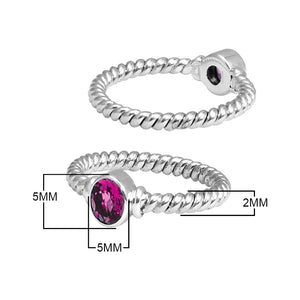 Wholesale sterling silver Pink Quartz rope band ring handcrafted in Bali.