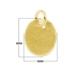 18K Gold Overlay Oval Charm Connector with polished finish, handcrafted in India