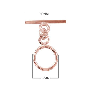 Wholesale Rose Gold Overlay Toggle Clasp handcrafted in India with minimalist polished design