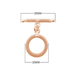 Wholesale Rose Gold Overlay Toggle Clasp handcrafted in India with spiral rope circular design