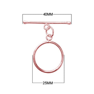 Rose Gold Overlay toggle clasp with polished circular loop for wholesale jewelry supply.