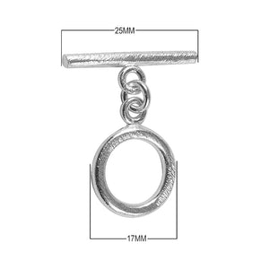 Silver Overlay toggle clasp with ring-and-bar design, handcrafted in India for wholesale jewelry findings and bulk supply.