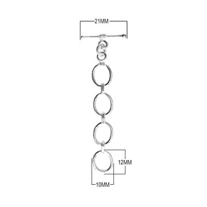Silver Overlay chain toggle clasp with multiple oval links and bar-and-ring closure, handcrafted in India for wholesale jewelry findings.