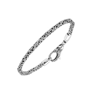 Sterling silver 3mm wheat chain bracelet – handcrafted Bali jewelry