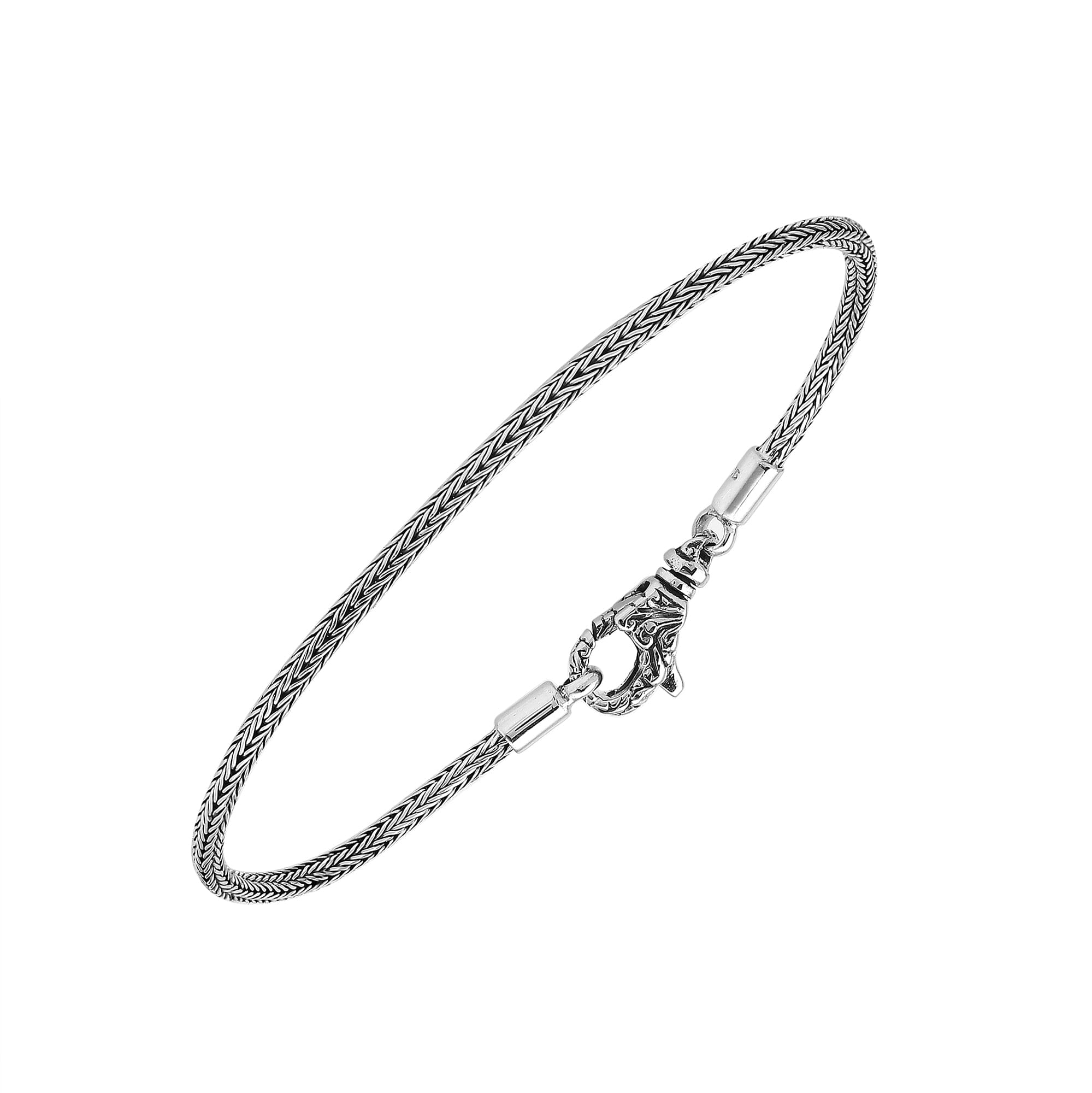 AB-1001-S-2MM-7 Sterling Silver Bracelet With Lobster Jewelry Bali Designs Inc