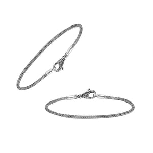 AB-1001-S-2MM-7 Sterling Silver Bracelet With Lobster Jewelry Bali Designs Inc