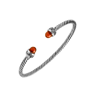 Silver Bangle With Red Coral In 925 Sterling Silver For Wholesale