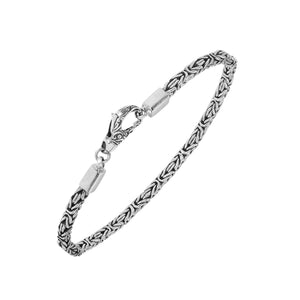 Wholesale sterling silver bracelet with Balinese woven wheat-link chain and lobster clasp handcrafted in Bali.