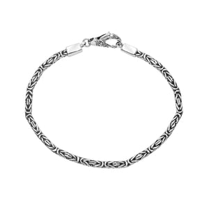 Wholesale sterling silver bracelet with Balinese woven wheat-link chain and lobster clasp handcrafted in Bali.