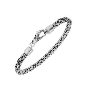 Wholesale sterling silver Byzantine chain bracelet with lobster clasp handcrafted in Bali