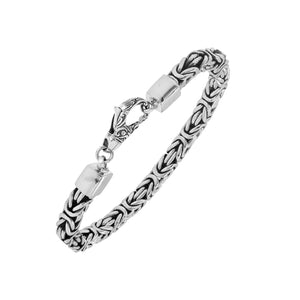 Wholesale sterling silver 5mm Byzantine chain bracelet with lobster clasp handcrafted in Bali