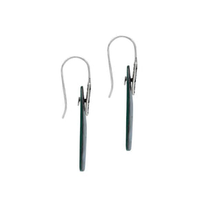 Sterling Silver Earrings With Abalone Shell Trapezoid Design