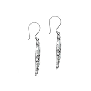 Mother Of Pearl Silver Leaf Filigree Earrings For Wholesale