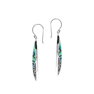 Abalone Shell Long Marquise Silver Earrings For Wholesale