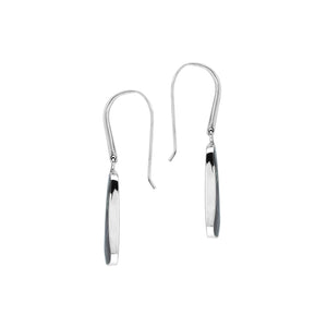 Tapered Abalone Shell Silver Earrings With Smooth Finish