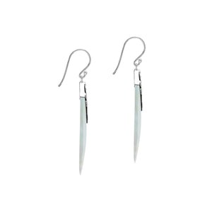 Sterling silver Mother Of Pearl dangle earrings handcrafted in Bali