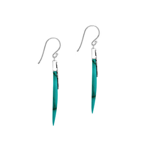 Sterling silver Turquoise Shell dangle earrings handcrafted in Bali