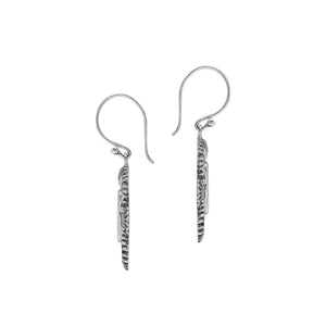 Wholesale Sterling Silver Seahorse Earrings With Black Shell Inlay