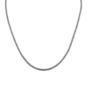 Sterling silver 2.5mm Balinese chain necklace with handwoven design and hook clasp