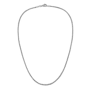 Sterling silver 4MM wheat chain necklace with clasp, handcrafted unisex Bali jewelry wholesale