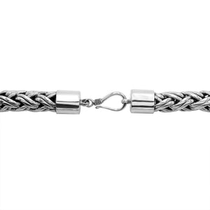 Wholesale 15MM sterling silver woven chain with hook clasp, handcrafted Balinese design.