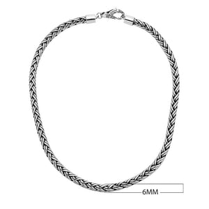 Wholesale 6MM Sterling Silver chain with lobster clasp, handcrafted in Bali.
