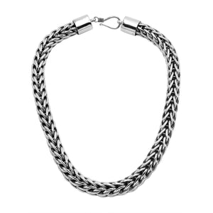 Sterling Silver 15MM Bali Woven Chain Necklace with Hook Lock wholesale