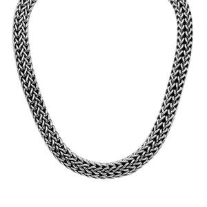 Sterling Silver 15MM Bali Woven Chain Necklace with Hook Lock wholesale jewelry