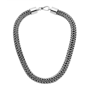 Sterling Silver 15MM Bali Woven Chain Necklace with Hook Lock wholesale jewelry