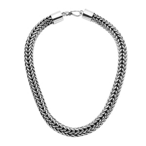 Sterling Silver 15MM Bali Woven Chain Necklace with Hook Lock wholesale