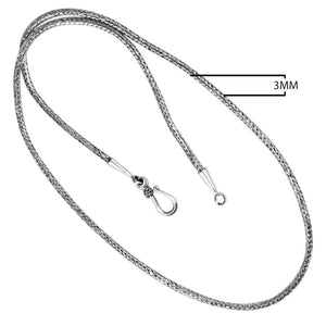 Silver Overlay Over Copper Bali Wheat Chain Necklace With Hook Clasp