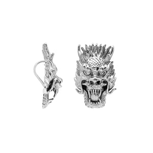 Wholesale sterling silver dragon head pendant with intricate carving, handcrafted Bali artisan jewelry for bulk buyers.