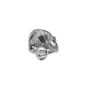 Wholesale sterling silver monkey design ring with detailed Balinese carvings and oxidized finish – handcrafted animal-inspired artisan jewelry for bulk buyers and resellers.