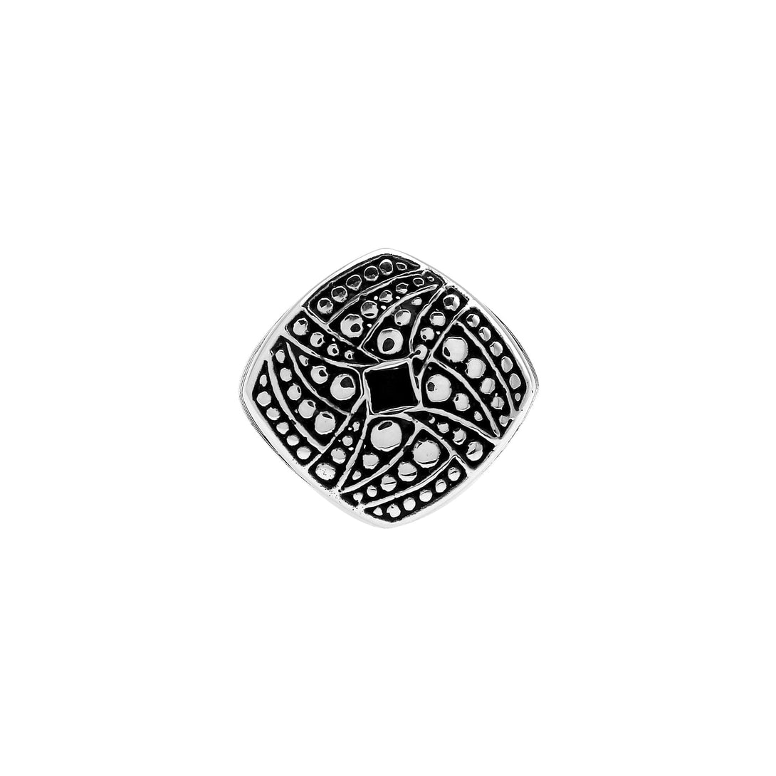AR-6344-S-9 Sterling Silver Ring With Plain Silver Jewelry Bali Designs Inc 