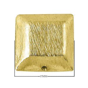 18K Gold Overlay Over Copper Brushed Square Bead