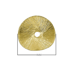Textured disc spacer bead with 18K gold overlay over copper handcrafted in India for wholesale jewelry designers