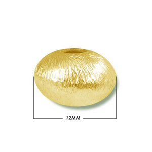 18K gold overlay saucer shape textured bead handcrafted in India for wholesale jewelry production