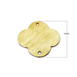 Handcrafted quatrefoil shape chip bead with 18K Gold Overlay Over Copper from India