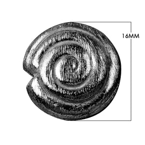 BR-174 Black Rhodium Overlay Circle Shape Brushed Bead Beads Bali Designs Inc 16MM