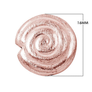 BRG-174 Rose Gold Overlay Circle Shape Brushed Bead Beads Bali Designs Inc 16MM