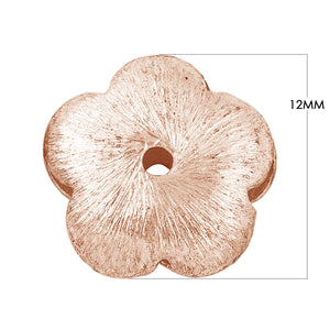 Rose gold overlay over copper floral disc handcrafted in India for wholesale metal components