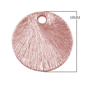 Rose gold overlay over copper large textured disc handcrafted in India for wholesale metal components