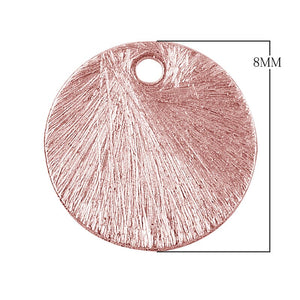 Rose gold overlay over copper large textured disc handcrafted in India for wholesale metal components