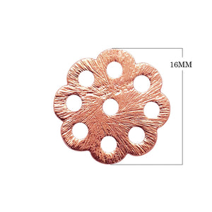 Handcrafted rose gold overlay copper floral spacer made in India for wholesale jewelry manufacturing