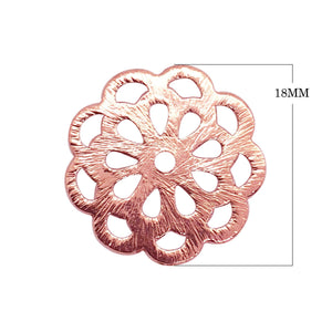 Handcrafted rose gold overlay copper floral spacer made in India for wholesale jewelry manufacturing