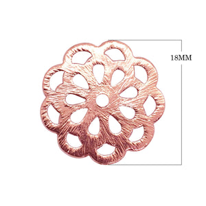 BRG-360 Rose Gold Overlay Flower Shape Chip Bead Beads Bali Designs Inc 18MM